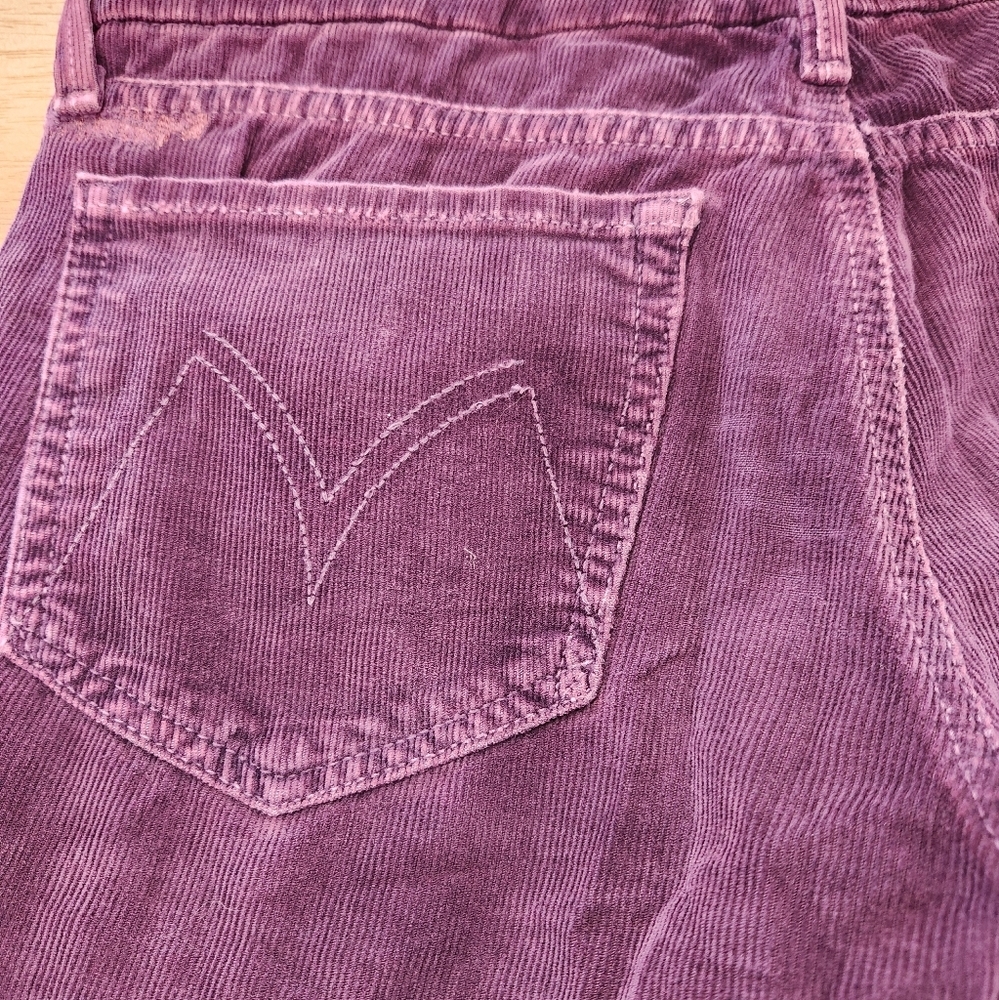 MOTHER Skinny Corduroy Pants in Plum - Picture 11 of 15